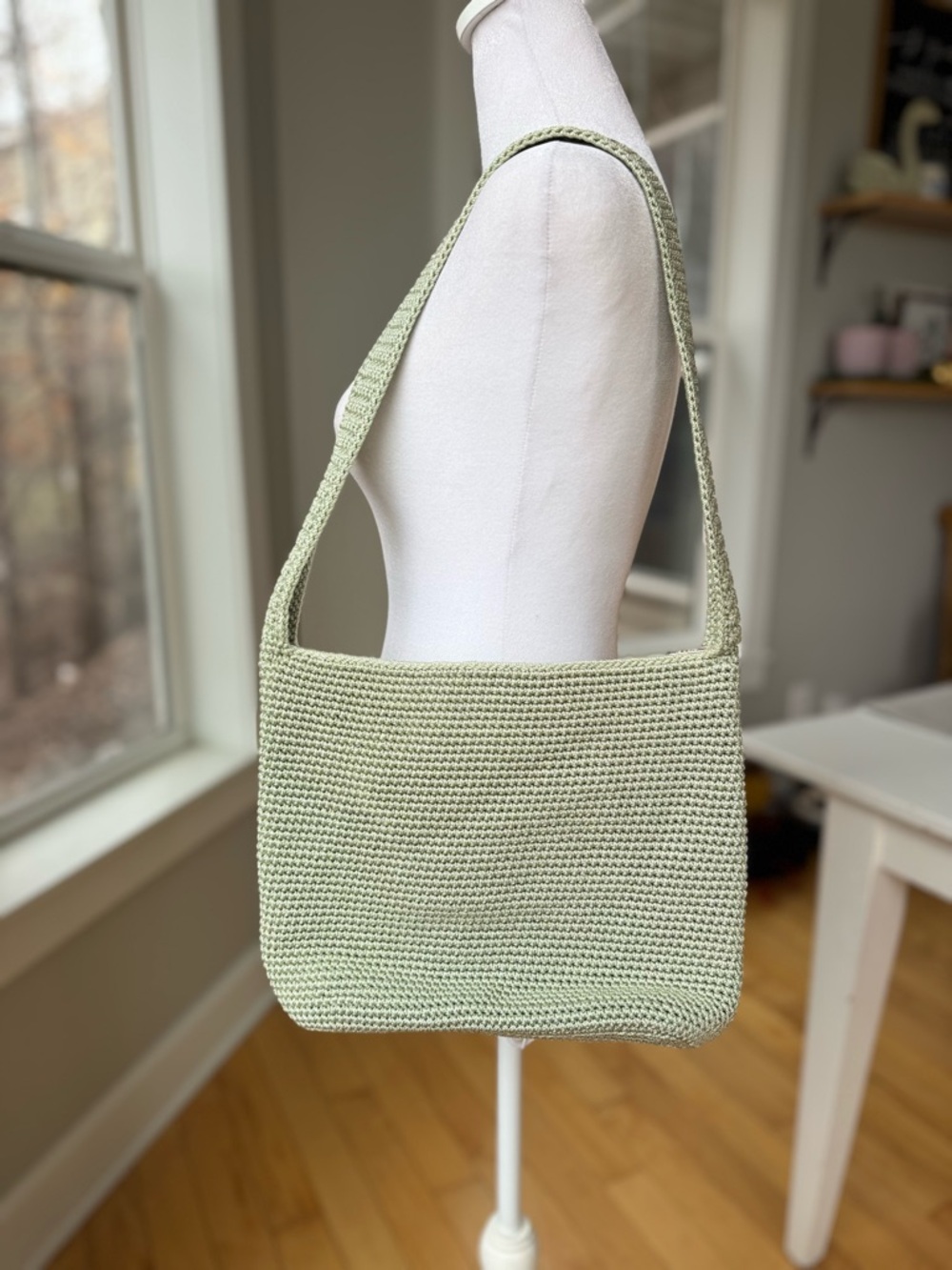 The Sak Mint Sage Green Crochet Shoulder Bag Purse - Picture 16 of 16